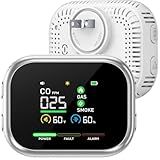 6-in-1 Multi-Function Detector, Plug-in with Magnetic Base and Backup Battery, Large LCD Display, Audible/Visual Alerts for Home, Kitchen, Garage and RV(1 Pack)