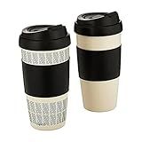 Copco 5237160 Reusable, Insulated Double Wall Travel Mugs 16-ounce White/Black , 2 Count ( Pack of 1)