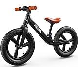 Ridego 12 or 14 Inch Balance Bike for Kids 2-6 Year Old,Lightweight Kids Bike with Adjustable Seat, Push Bicycle with Air Rubber Tires,Ride-on Toys Birthday Gift