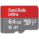 SANDISK 64GB Ultra microSDXC UHS-I Memory Card with Adapter - Up to 140MB/s, C10, U1, Full HD, A1, MicroSD Card - SDSQUAB-064G-GN6MA