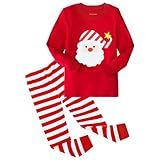 HYCLES Christmas Pajamas for Kids Girls Holiday Long Sleeve Sleepwear Santa Cotton Pajamas Sets for 2-12Y Boys/Toddler Pjs