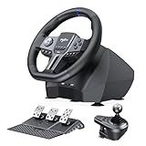 PXN - V9 Gen2 Racing Wheel - 270&900° Car Sim Steering Wheel, 3 Pedals, H Shifter, APP Support, Vibration Feedback - Gaming Steering Wheel for PC, PS4, Xbox One, Xbox Series X/S