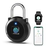 Fingerprint Lock, Dhiedas Gym Locker Lock with Fingerprint Bluetooth APP, Biometric Finger Print Padlock with Keyless, Waterproof Smart Padlock for Locker School Suitcase Cabinet Storage