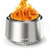 EAST OAK Fuoco Smokeless Fire Pit 21'' for Patio and Outdoor, Stainless Steel Firepit Wood Burning Fireplace with Carrying Bag, Portable Outdoor Fire Pit with Stand & Removable Ash Pan for Outside