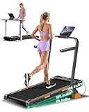 4-in-1 Walking Pad Treadmill with 15% Incline, Quiet Under Desk Treadmills for Home & Office, Compact Foldable Treadmill with Handles and 2.5HP Brushless, 330 LBS Capacity