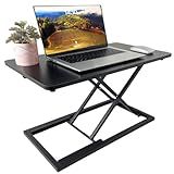 Rlozftel Standing Desk Converter, Height Adjustable Stand Up Desk Riser with 7 Height Levels, Compact Sit Stand Desktop Converter for Laptop or Single Monitor, Office Workstation