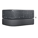 Logitech ERGO K860 Wireless Ergonomic Keyboard - Split Keyboard, Wrist Rest, Natural Typing, Stain-Resistant Fabric, Bluetooth and USB Connectivity, Compatible with Windows/Mac, Black