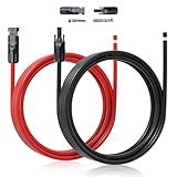 ECO-WORTHY 10FT 10AWG Solar Extension Cable 30A/1000V DC, IP67 Waterproof with Compatible Quick Connectors (Red+Black) for Solar Panels, Controllers, Off-Grid Systems