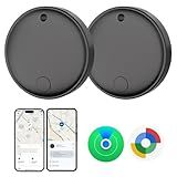 Lmrbelec Tracker Tags for Android & iOS, Key Finder Tracking Device Smart Tracker Tag for Luggage, Wallet, Bike, Bags - Both Works with Apple Find My & Google's Find Hub - 2 Pack