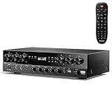 Donner Stereo Receivers, Premium 1000W Peak Power 6 Channel Audio Amplifier with Bluetooth 5.3, USB, FM, 2 Mic-in, Echo, RCA, Optical/Coaxial Input for Home, Karaoke, Theater Speakers, MAMP6