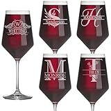 Personalized Wine Glass - Custom Monogrammed Wine Glasses with Engraved Name, Customized Wine Gifts for Women, Her, Mom, Sister, Best Friend, Birthday, Christmas (18oz Crystal, Personalized Design)
