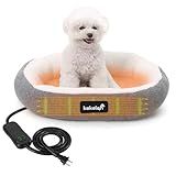 KEKELAN Indoor Heated Cat Bed,Memory Foam Heated Pets Bed for Indoor Cats Kitten Small Dogs Puppy Machine Washable Electric Warming Bed Mat Soft Cozy Pet Heating Pad with Timer & Temp Adjustable