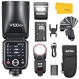 Godox V100 C V100-C Flash for Canon, 100Ws TTL Canon Speedlite HSS 1/8000S, Touchscreen Control, 400 FulI Power Flashes, Lithium Battery, 1.7s Recycle Time, 2.4G Wireless External Flash(USA Version)