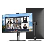 CUNPU 24 Inch Monitor with Camera, Computer Monitor with Built-in 5MP 2K Webcam and Stereo Mic & Speakers, FHD 1080P Vertical Monitor for Video Conferencing, HDMI, VGA Port, Swivel Pivot Adjustable
