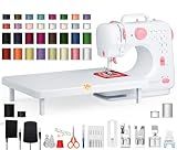 Compact Sewing Machine for Beginners – 12 Stitch Settings, Adjustable Speed Pedal, LED Light, and 32 Thread Colors for Home Projects and Alterations