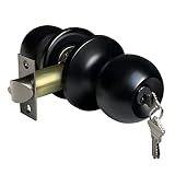 BESTTEN Keyed Entry Door Knob, Heavy Duty Entrance Door Lock, Matte Black