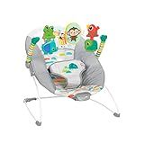 Bright Starts Playful Paradise Comfy Baby Bouncer Seat with Soothing Vibration and Toys, Unisex, 0-6 Months