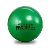 THERABAND Exercise Ball, Professional Series Stability Ball with 65 cm Diameter for Athletes 5'7" to 6'1" Tall, Slow Deflate Fitness Ball for Improved Posture, Balance, Yoga, Pilates, Core, Green