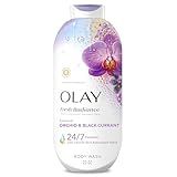 Olay Body Wash for Women, Fresh Radiance, 24/7 Skin-Loving Freshness, Visibly Radiant, Plant Based Cleansers, Vitamin B3 & Antioxidant Blend, For All Skin Types, Orchid & Black Currant Scent, 22 fl oz