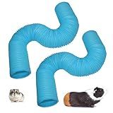 PINVNBY Hamster Fun Tunnels Pet Mouse Plastic Tube Toys Small Animal Foldable Exercising Training Hideout Tunnels for Guinea Pigs,Gerbils,Rats,Mice,Ferrets and Other Small Animals(2 PCS Blue)
