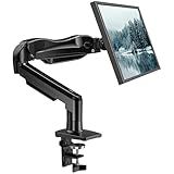HUANUO FlowLift™ Single Monitor Mount, 13 to 32 Inch Monitor Arm, Adjustable Monitor Stand, Vesa Mount with Clamp and Grommet Base - Fits 4.4 to 19.8lbs LCD Computer Monitors