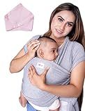Luminoza Baby wrap Carrier Stretchy Newborn to Toddler 7-35 lbs Hands Free Breathable Light Weight Infant Baby Sling Easy to wear Soft Baby Carrier