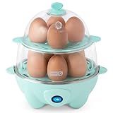 Dash Deluxe Egg Cooker - Boiler, Poacher & Steamer - Includes Measuring & Recipe Guide - Dishwasher Safe - BPA Free - Holds 12 Eggs, Aqua