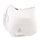 Harrison Howard Dressage Saddle Pad Suede Square English Saddle Pad for Horses Dressage Event - White