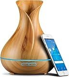 Sierra Modern Home Smart WiFi Humidifier - Aromatherapy Essential Oil Diffusers with App Control & Voice Control - Works with Alexa & Google Home - 400ml Ultrasonic Diffuser & Humidifier - Dark Brown