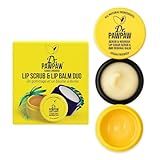 Dr. PawPaw Lip Scrub and Lip Balm Duo - Vegan Lip Scrub Exfoliator and Hydrating Lip Balm with Pawpaw, Aloe, Olive and Castor Oils - 0.55 oz