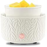 EQUSUPRO Wax Melt Warmer for Scented Wax Melts 3-in-1 Electric Ceramic Candle Wax Warmer Burner Fragrance Wax Melter for Home Office Bedroom Gift & Decor (Leaf)