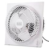 BLACK+DECKER 9-Inch Frameless Box Fan, 3-Speed Settings, BFB09W, White
