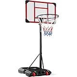 Best Choice Products Kids Height-Adjustable Basketball Hoop System, Portable Game w/Wheels, Fillable Base, 70.5in to 82.3in Height - Clear