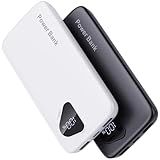 2025 2-Pack 12800mAh Portable Charger with Built in Cables, Travel Essential Battery Pack, 4 Outputs 2 Inputs Slim Power Bank with Cord Wires for iPhone 16/15/14, Samsung Galaxy S23/22, Pixel etc