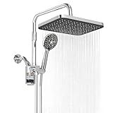 Filtered Shower Head with Handheld,12 Inch High Pressure Rain Shower Head with Adjustable Extension Arm,Dual shower filter head for hard water,Tool-Free DIY Kit,Chrome (Chrome)