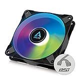 ARCTIC P12 PWM PST A-RGB - PC Fan, 120mm PWM Case Fan Optimized for Static Pressure, Semi-Passive: 200–2000 RPM (0 RPM <5%), 5V 3 pin ARGB LED, Single Fan - Black