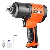 VEVOR Air Impact Wrench, 1/2" Drive Pneumatic Impact Wrench Up to 1100 ft-lbs Reverse Torque, 7500RPM 4-Speed Adjustable & Lightweight Pneumatic Gun for Auto Repairs and Maintenance