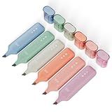 JIXZEN 6 Pcs Glitter Highlighters,Nebula Color Glitter Highlighter Assorted Colors,No Bleed Dry Fast Easy to Hold Bible Highlighters,School and Office Supplies for Marking Drawing Journaling