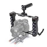 Zeadio Camera Video Rig Cage, Aluminum Filmmaking Movie Making Kit with Top Handle & Arca Type Base, Compatible with All DSLR Camera and Camcorder