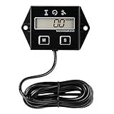 Runleader Digital Hour Meter & Tachometer for Small Engine, RPM & Accumulated Hours Display,Maintenance Reminder, User Shutdown, Use for ZTR Lawn Mower Tractor Generator