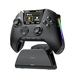 ManbaOne Interactive Screen Wireless Gaming Controller for PC/Switch/Switch 2/iOS/Android,Hall Effect Stick & Trigger,RGB Lighting,Remappable Buttons,1800mAh with Charging Dock (Black)