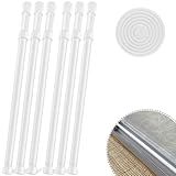 KUANVE 4 Pack Window Security Bars 15.7" to 27.5" Adjustable Sliding Glass Door Lock Bars Window Safety Lock Bar Stopper with Rubber Tips for Home, 0.87" in Diameter