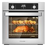 24 Inch Electric Wall Oven, ETL Certified, ThermoMate Built-in Oven with 2.6 Cu.ft Capacity, 9 Working Functions, Sensor Touch Control, Anti-Mistouch Knob, Stainless Steel