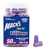Mack's Slim Fit Soft Foam Earplugs, 50 Pair - Small Ear Plugs for Sleeping, Snoring, Traveling, Concerts, Shooting Sports & Power Tools | Made in USA