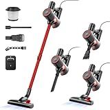 BLACKBARK Corded Vacuum Cleaner Cleaner - 600w Powerful, 25Kpa Stick Vacuums, 2 in 1-Lightweight Handheld Vacuum for Pet Hair,Hardfloor & Short Wool Carpet,red