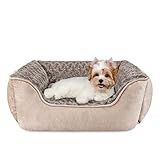 JOEJOY Rectangle Dog Bed for Large Medium Small Dogs - Washable Orthopedic Sofa Bed, Soft Breathable Puppy & Pet Cuddler, Durable Calming Dog Bed with Anti-Slip Bottom, Multiple Sizes, Beige