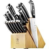 HENCKELS Statement Premium Quality 15-Piece Knife Block Set, Natural, Razor-Sharp, German Engineered Informed by 100+ Years of Mastery, Lightweight and Strong, Dishwasher Safe
