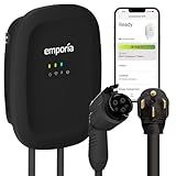 EMPORIA Level 2 EV Charger - NEMA 14-50 EVSE w/ J1772 Charger - 48 amp EV Level 2, 240v WiFi Enabled Electric Vehicle Charging Station, 24ft Electric Cable, Black