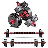 BCBIG Adjustable-Dumbbells-Sets,Free Weights-20lb(10lb*2) Dumbbells Set of 2 Convertible To Barbell A Pair of Lightweight for Home Gym,Women and Men Equipment