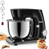 Vezzio Stand Mixer,6 Quarts,10-Speed Tilt-Head,Kitchen Food Mixer with Stainless Steel Bowl,Dough Hook,Whisk, Beater,Egg White Separator (Black)